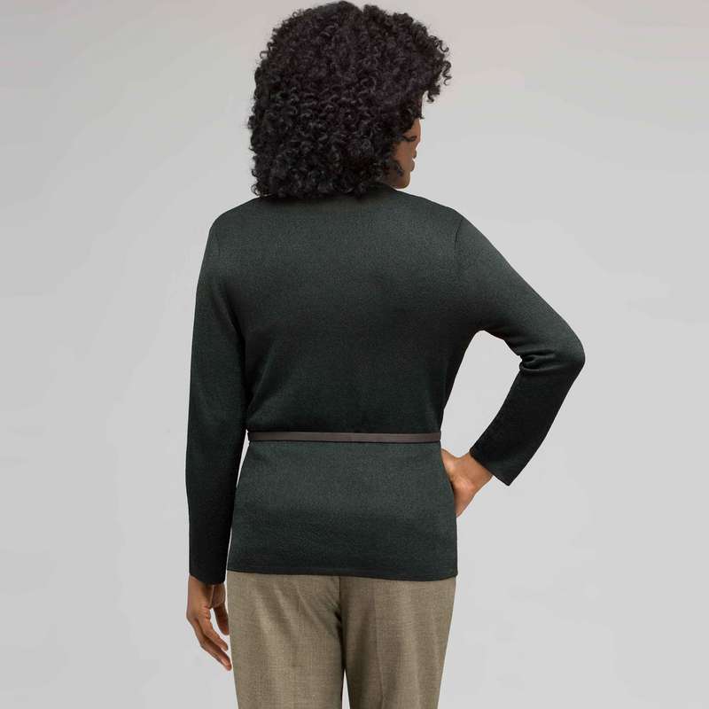 Belted Cardigan With Studs, Laurel, large image number 1