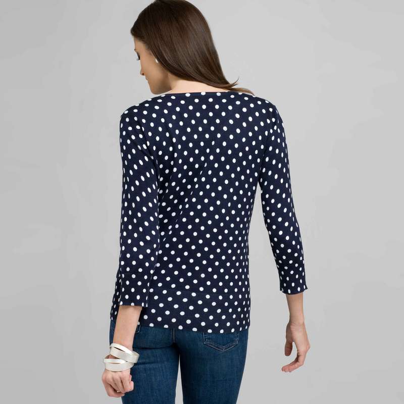 Polka Dot Cardigan, swiss navy & white, large image number 1